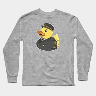 Cute Pilot Rubber Duckie // Bath Toy Duck Long Sleeve T-Shirt